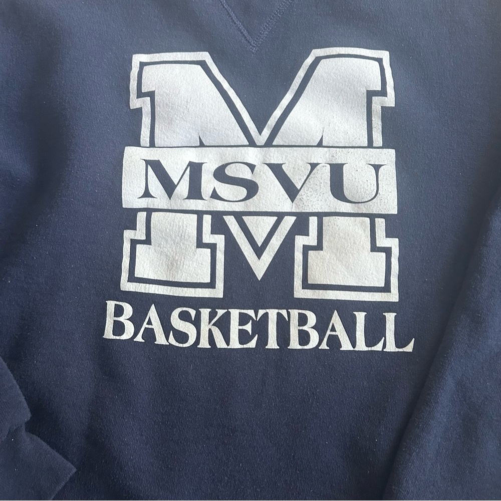 Russell Athletics Navy Blue MSVU Men's Crewneck Sweatshirt , Size M - Picture 3 of 5